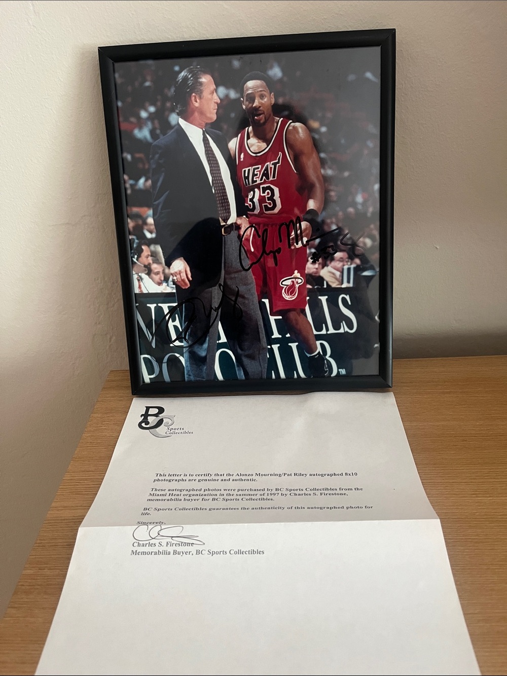 Autographed Miami Heat Wall Frame in Red and Black